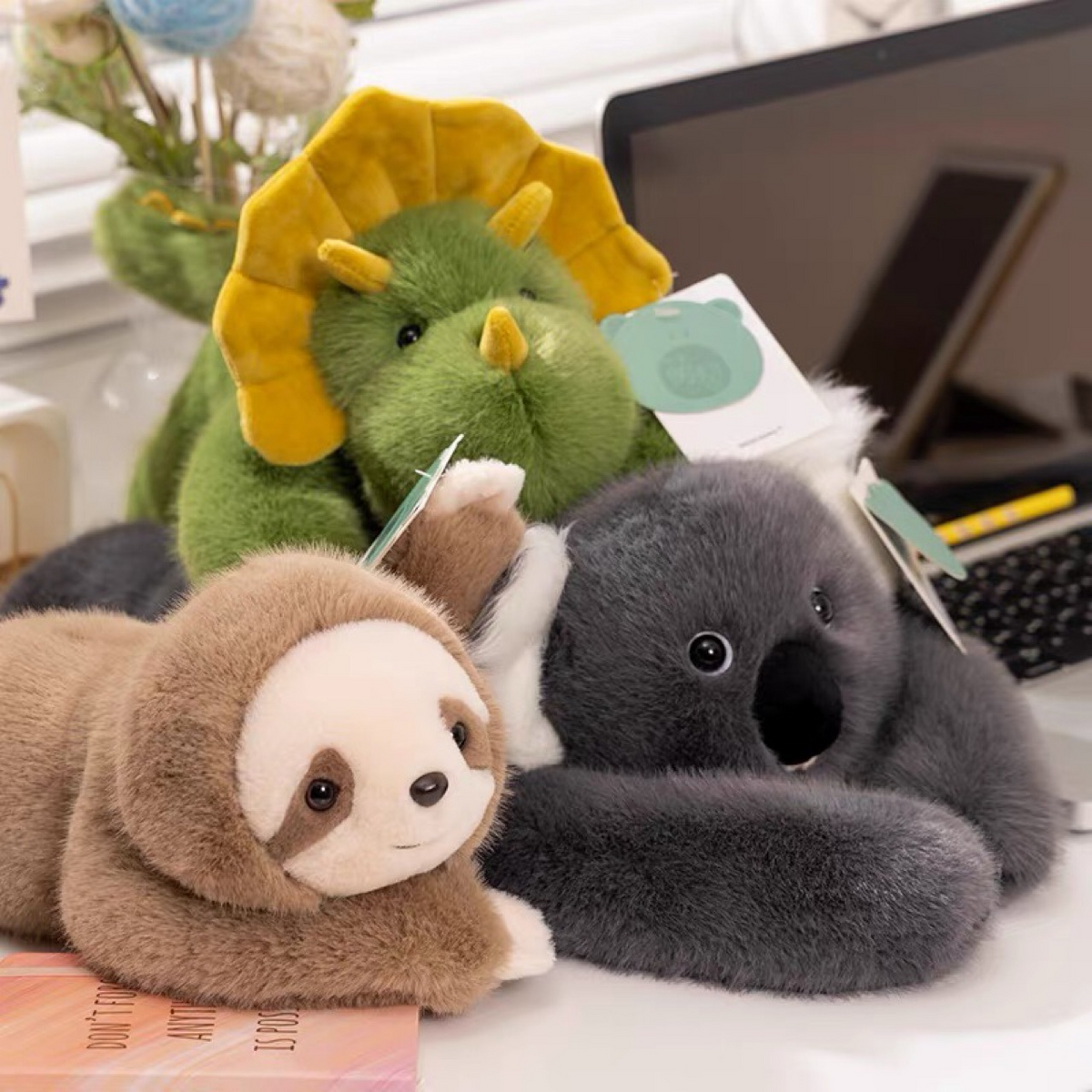 Panda, Koala, Sloth, Dinosaur, Bear & Little Panda Plush Doll Gift – Kids Soft Stuffed Toy — product image