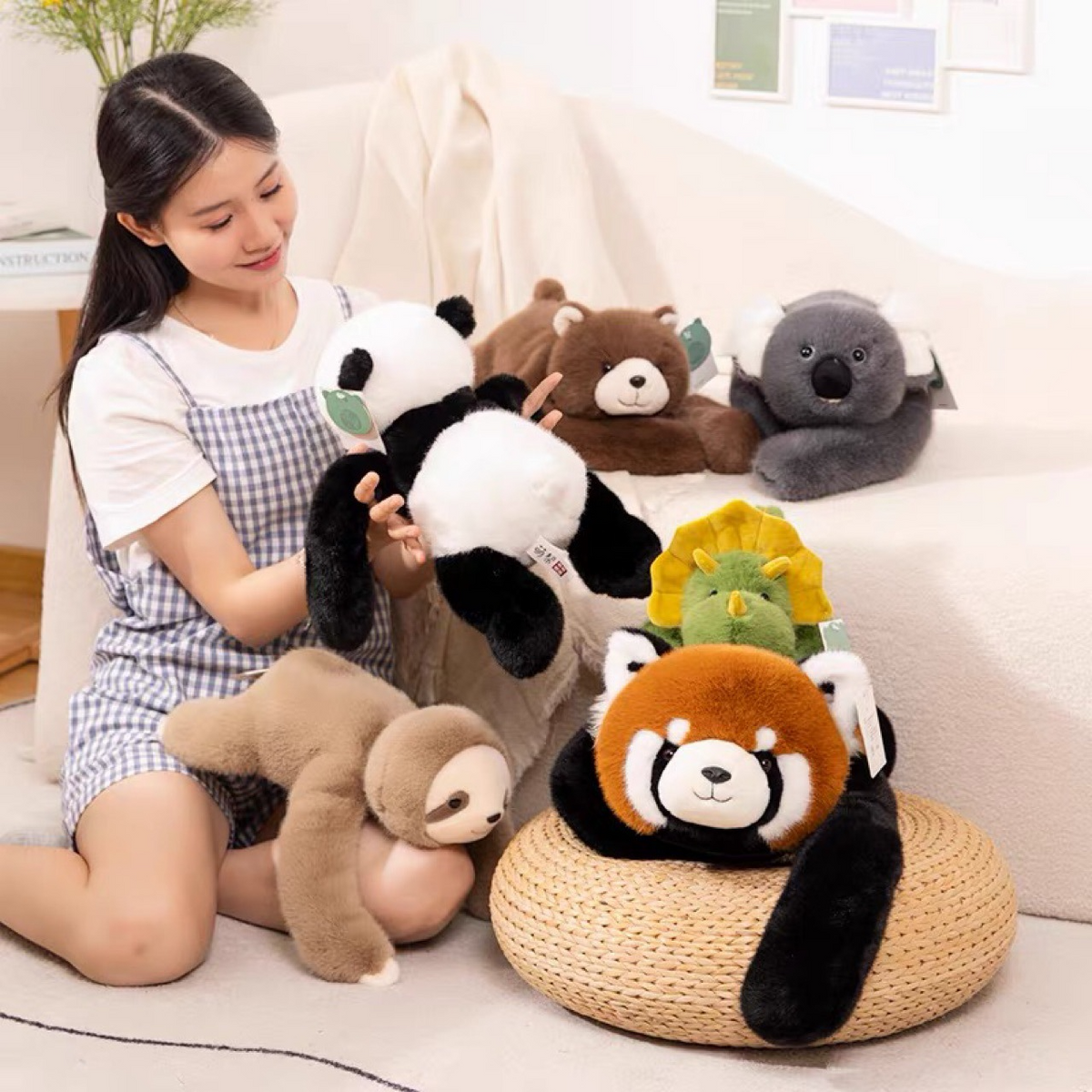 Panda, Koala, Sloth, Dinosaur, Bear & Little Panda Plush Doll Gift – Kids Soft Stuffed Toy — product image 7