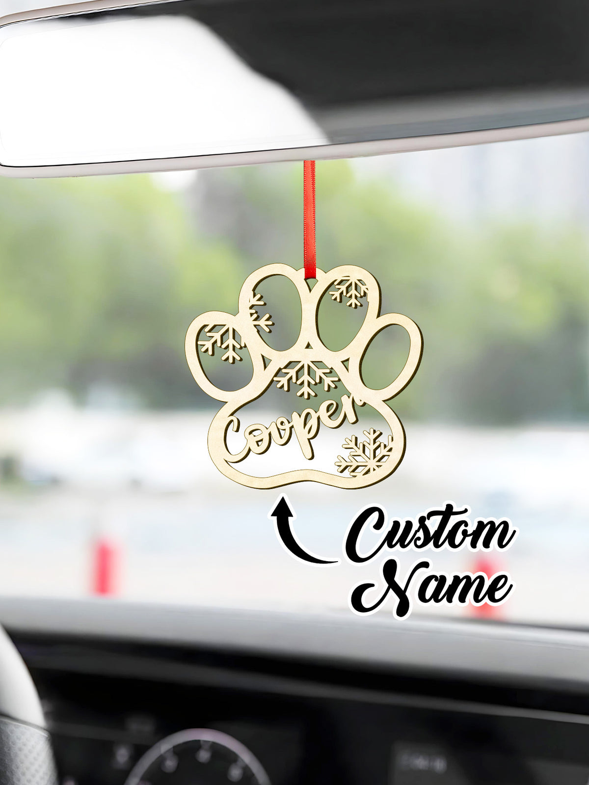 Personalized Name Dog Paw Snowflake Ornaments – Custom Christmas Tree Decorations — product image 3