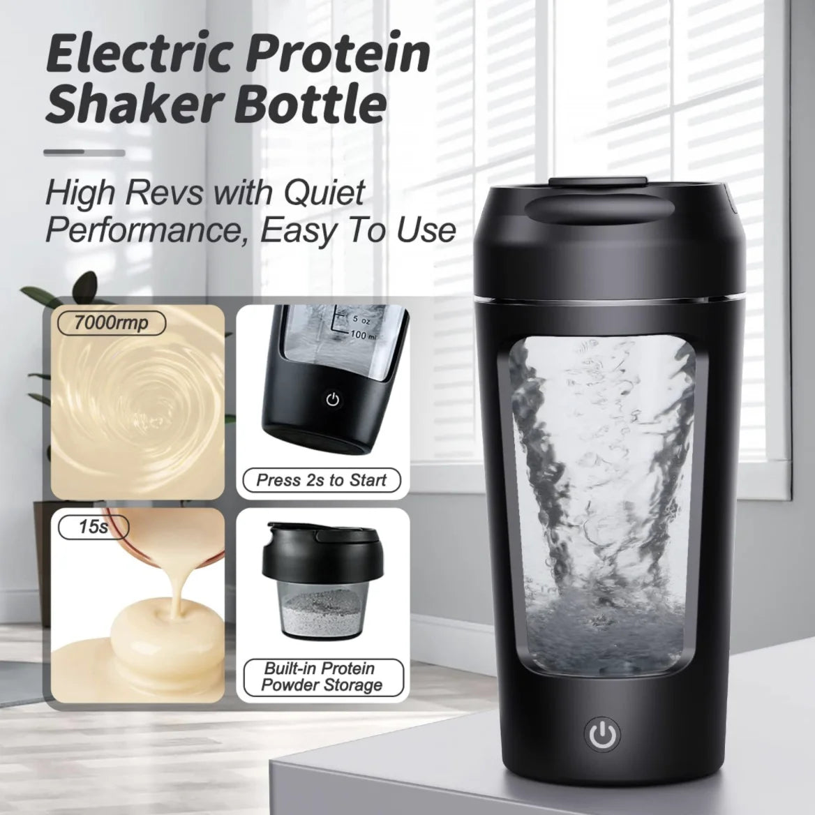 Electric Portable Whey Protein Shaker Bottle — product image