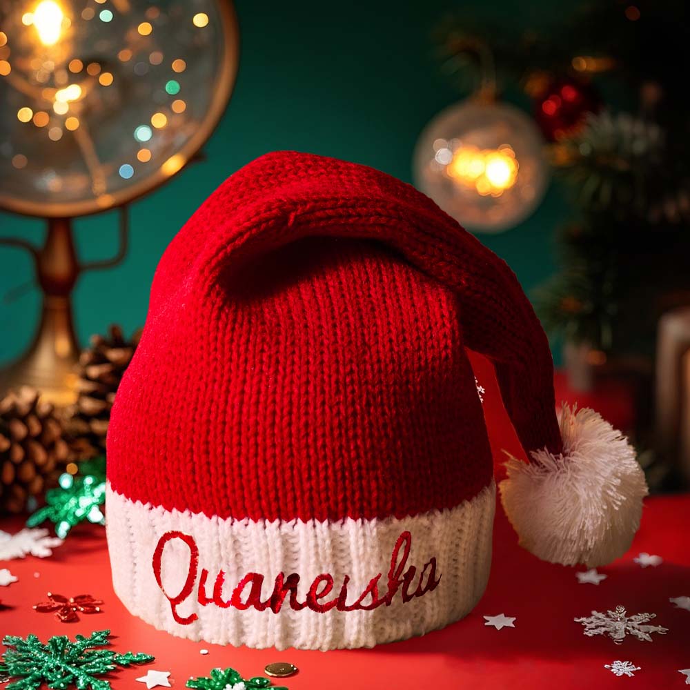 Personalized Christmas Hat Embroidered Name Santa Hat Christmas Gift for Family — product image 4