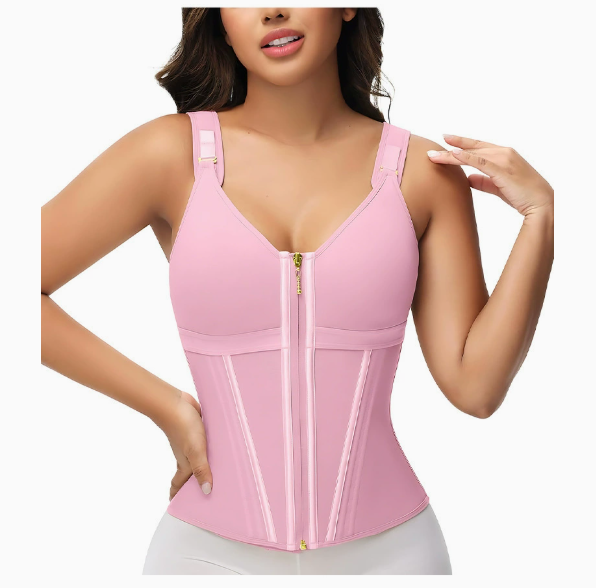 Mesh Waist Slimming Three-Breasted Shapewear Corset — product image 9