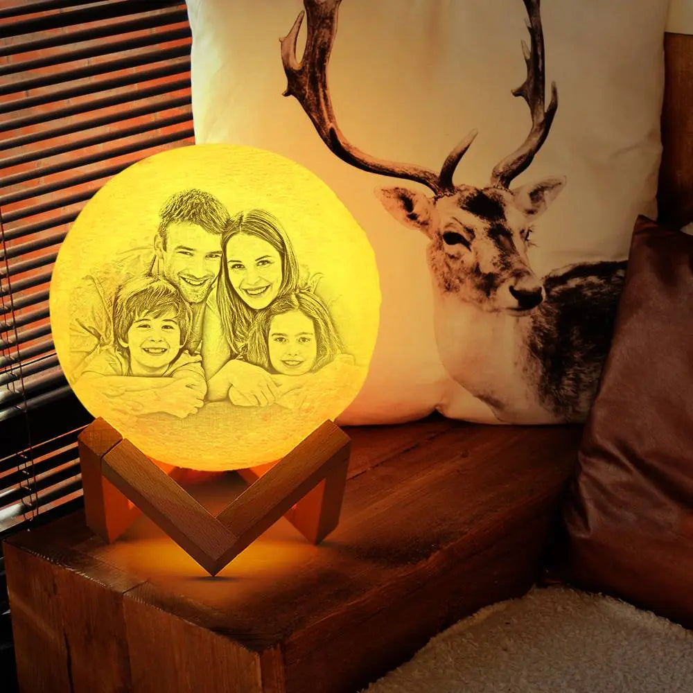 Custom 3D Printed Photo Lunar Light Moon Lamp - Perfect Christmas Gift for Family — product image 2