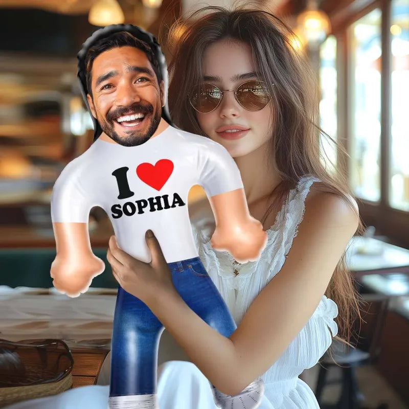Personalized I Heart You Blow Up Dolls Custom Funny Inflatable Doll Gift for Her — product image