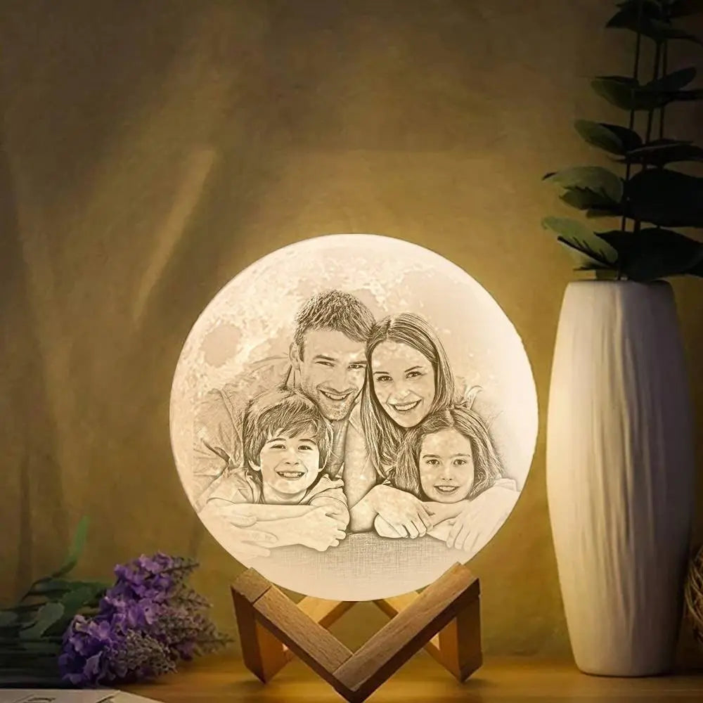 Custom 3D Printed Photo Lunar Light Moon Lamp - Perfect Christmas Gift for Family — product image 4