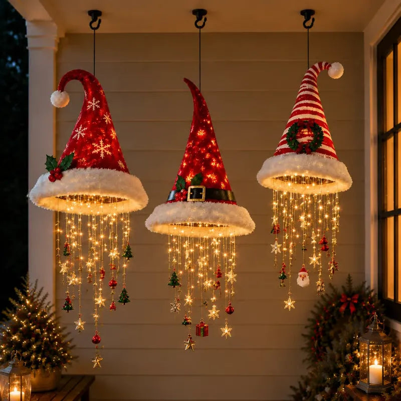 LED Light-Up Witch Hat Halloween Hanging Decor with Bell, Glowing Witch Hat Ornament for Indoor & Outdoor Parties — product image 6