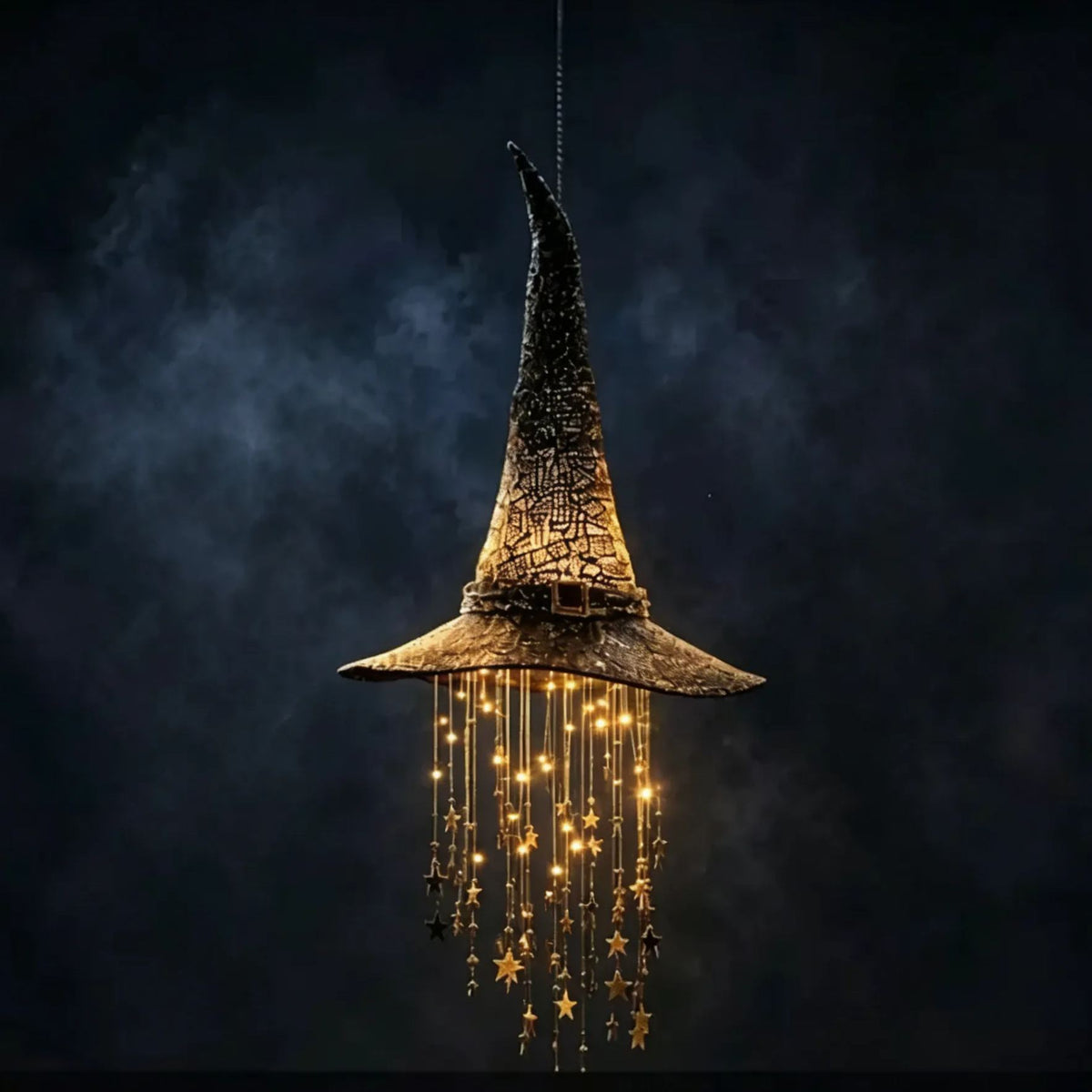 LED Light-Up Witch Hat Halloween Hanging Decor with Bell, Glowing Witch Hat Ornament for Indoor & Outdoor Parties — product image 3